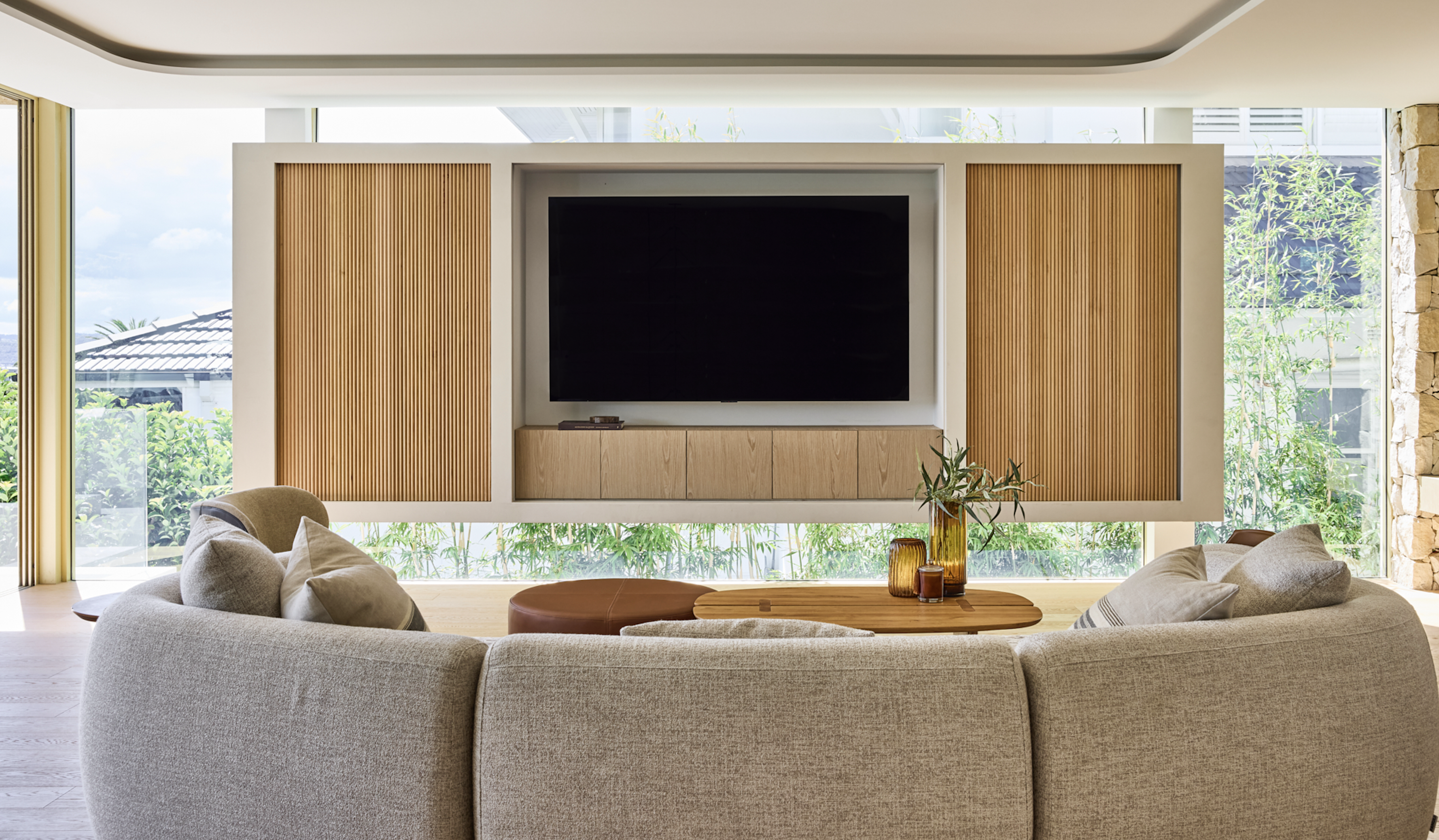 Vaucluse residence — television joinery open